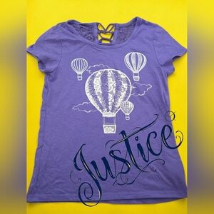 *1009 Justice balloon lace top shirt Girls size 12